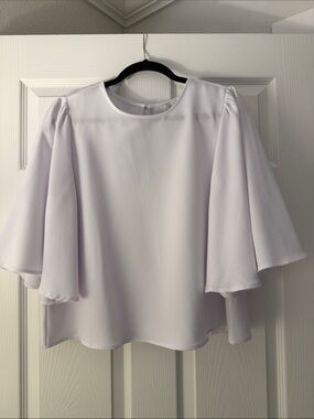 Sugarlips white Flutter Sleeve Blouse